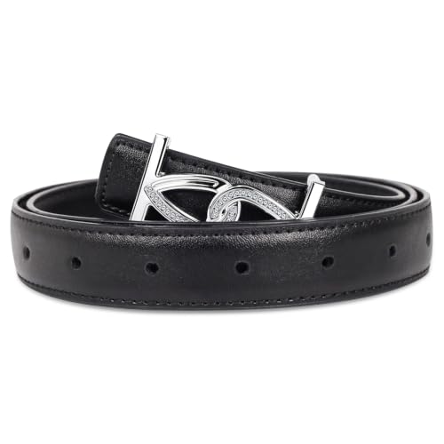 Image of Women's Leather Belt with Buckle - Ideal for Dresses, Jeans, and Coats