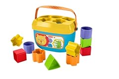 Fisher-Price - Blocchi Assortiti, 10 blocchi colorati e con le formine da impilare e inserire nel secchiello, per lo sviluppo delle capacità motorie, giocattolo per bambini, 6+ mesi, FFC84