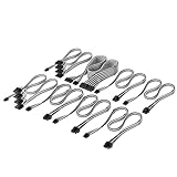 Corsair Elite Premium Pro-Kit mit Einzeln Ummantelten Typ 4-Netzteilkabeln – Flache Kabelkämme, Dreilagiges Mesh-Paracord-Design, Kompatibel Netzteilen mit Typ-4-Kabeln – Schwarz/Weiß