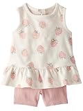 Little Planet by Carter's Girl 2-piece Shorts Set made with Organic Cotton, Strawberry Print, 4T