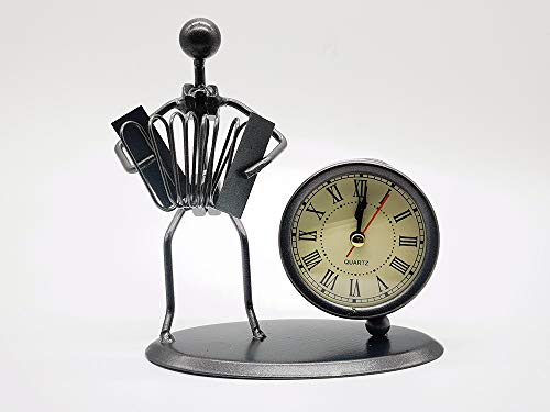 YXZEROS Acordeón Vintage Reloj De Sobremesa De Metal De DiseñO Vintage con Reloj De Sobremesa Hecho A Mano De Estilo De DiseñO Cover