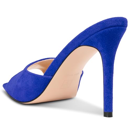 Image of TNYNFBEB Womens Stiletto High Heel Pointed Open Toe Sandals Mules Shoes Slingback Slip-on Prom Party Dress Summer 3.9 Inches Heels