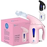 Brookline Steamer for Clothes 180ML - Handheld Garment Steam Iron for Home Office - 800 Watts Portable Mini Travel Fabric Wrinkles Remover with 9 Foot Extra Long Cord - Plancha a Vapor para Ropa (Pink)