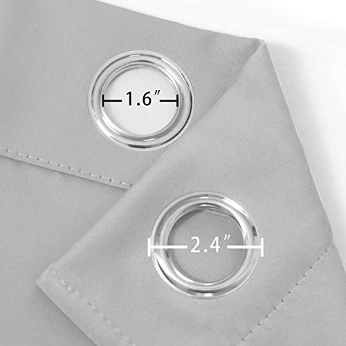 Image of LEMOMO Light Grey Blackout Curtains 34 x 63 Inch Length /Set of 2 Curtain Panels /Thermal Insulated Room Darkening Blackout Curtains for Bedroom