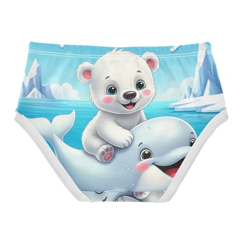 Toddler Girls Underwear 2t Cotton Panties Little Girl Designer Briefs Girls Undies Cute Cartoon Polar Bear Whale2