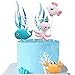 Decoracion Tarta Cumpleaños, 6 Pcs Vida Marina Cupcake Toppers,Adorno de Pastel de Bebe,Animal Tema Party Decorations,Vida Marina Tema Party Decorations