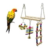Juguetes para escalar loros: este columpio para pájaros es el lugar perfecto para que su mascota emplumada descanse o haga ejercicio balanceándose y trepando.