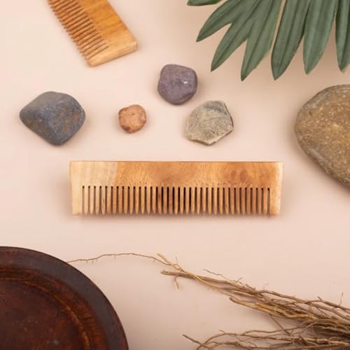 Peine de madera de bambú hecho a mano para cabello miniatura 4