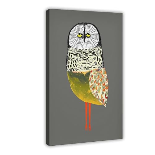 Poster hibou toile 60x90 cm décoration murale chambre à coucher