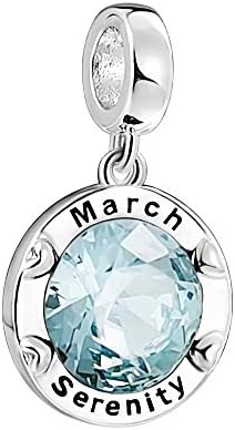 AMATOLOVE Jan-Dec Birthstone Charms for Bracelets Happy Birthday Bead Charm Gifts for Women Girls,Brilliant Round Heart Shape CZ for Choice