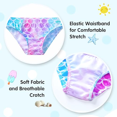 Girls Rash Guard Swimsuit Size 6-7 Years Old Blue Pink Mermaid Scale Bathing Suits Tankini Swimwear4