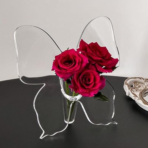 Vase papillon acrylique fleur séchée décoration table maison et bureau - 6