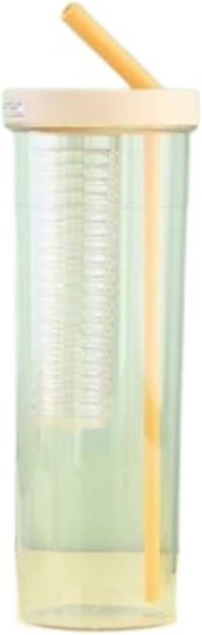 Beer Glasses Water Bottle with Foldable Straw Water Bottle Fruit Tea Built-in Filter Cup Portable Office Drinkware Outdoor Shaker (Color : 2) (1)