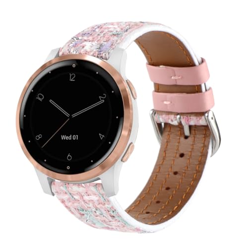 Correa nylon 18mm con cuero PU para Garmin Vivoactive miniatura 2