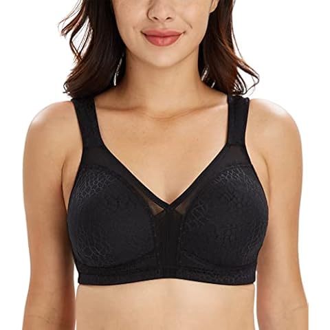 Lemorosy Women's Plus Size Minimizer Bra Comfortable Daily Full Cups Non-Padded Wirefree Strong Hold Cover