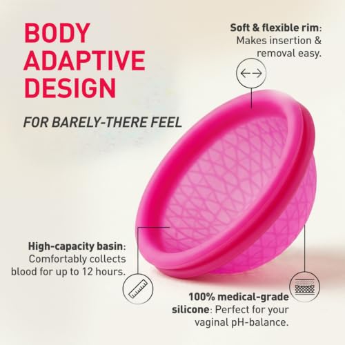 Image of Sirona Reusable Menstrual Cup Disc for Women - Large | Made with 100% Medical Grade Silicone | Odour, Rash & Itch-Free Period | Leak-Proof Protection for 8-10 Hours | Non Toxic & Phthalate Free