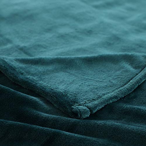 Kuscheldecke Flauschige extra weich & warm Wohndecke Flanell Fleecedecke, Falten beständig/Anti-verfärben als Sofadecke oder Bettüberwurf, Größe:150 cm x 200 cm, Farbe:Dunkelgrün
