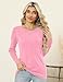 Rapbin Pullover Damen Langarmshirt Rundhals-Knöpfe Langarm Oberteile Weich Herbst Mode Lässig Einfarbig Bluse Rosa