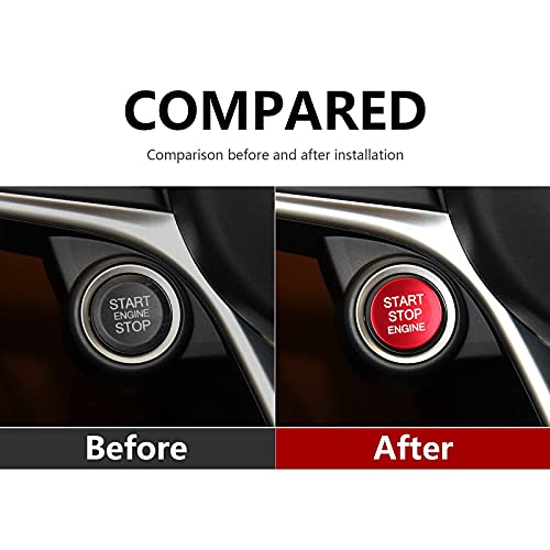 Image of Car Engine Start Stop Button Cover Sticker Decal Push to Start Ignition Button Trim fits for Alfa Romeo Giulia 952 Stelvio 949 2016-2026 Accessories