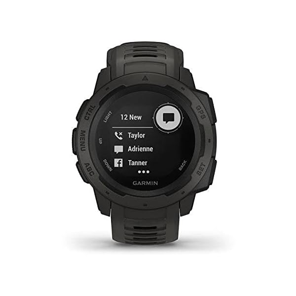 Garmin Instinct, Rugged Outdoor Watch with GPS, Features GLONASS and Galileo, Heart Rate Monitoring and 3-axis Compass, Graphite - Image 8