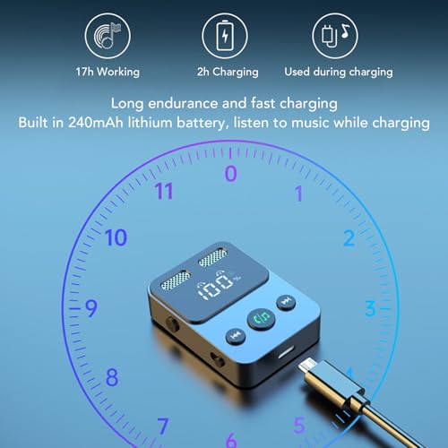 Adaptador Bluetooth 5.3 para avión con transmisor receptor inalámbrico y micrófono integrado 2