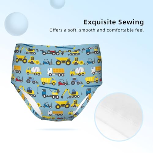 Construction Equipment With Trucks Girls' Underwear Soft Cotton Little Girls Panties Comfort Briefs3