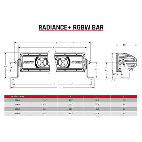 RIGID Industries 240053 Radiance+ 40 Inch RGBW Light Bar by RIGID INDUSTRIES - Image 4