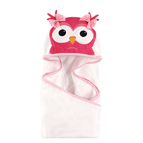 Image of Hudson Baby Unisex Baby Cotton Animal Face Hooded Towel, Cutesy Owl, One Size
