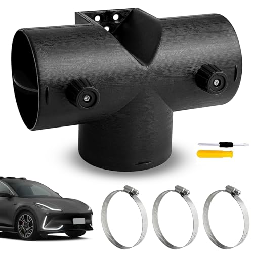 WZYTEU Standheizung Zubehör Ø75mm, Typ-T Dreiwege-Luftauslass, Warmluftauslass für Diesel Heizung, Standluftheizung, mit Schlauchschellen & Schraubendreher