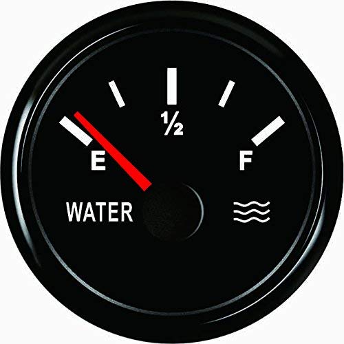 AODITECK Water level Gauge for Boat Car Truck Vehicles Diesel Aftermarket water Level Gauge Marine Gauge Automotive Replacement Water Level Gauge Vehicle SUV Truck Water Gauge 240-33ohm with Backlight
