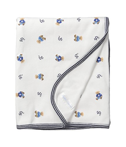 Polo Ralph Lauren Kids Printed Interlock Bearl Blanket White Multi/French Navy One Size
