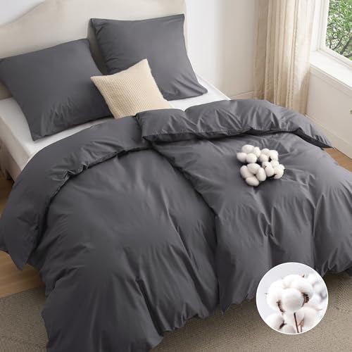 Utopia Bedding Bettwäsche 135x200 4teilig - Mikrofaser 2 Bettbezug 135x200 cm + 2 Kissenbezüge 80x80 cm - Grau 2 BEDSURE Bettwäsche 135x200 Baumwolle 4teilig - Bettwäsche-Sets Grau Bettbezug 2er Set mit 2 Kissenbezüge 80x80 cm, Oeko-TEX Bedding Anthrazit mit Reißverschluss