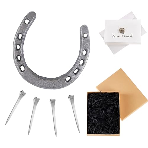 1 Stück Hufeisen Geschenk Hufeisen Deko Geschenke zur Geschäftseröffnung Richtfest Geschenk Einweihungsgeschenk Wohnung Glückstalisman für Familie Büro Wand Tür Dekoration anderer Orte