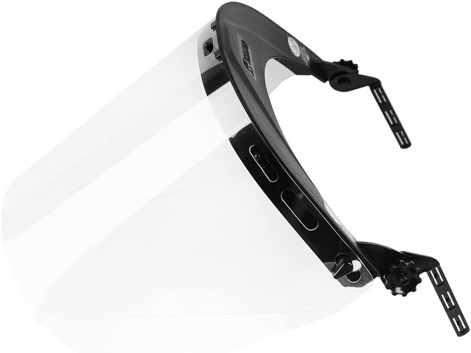 GREEN DEVIL Replacement Polycarbonate Face Shield Protective Full Clear Visor with Mounting Bracket for Chainsaw/Forest Hard Hats/Helmets ANSI Z87.1