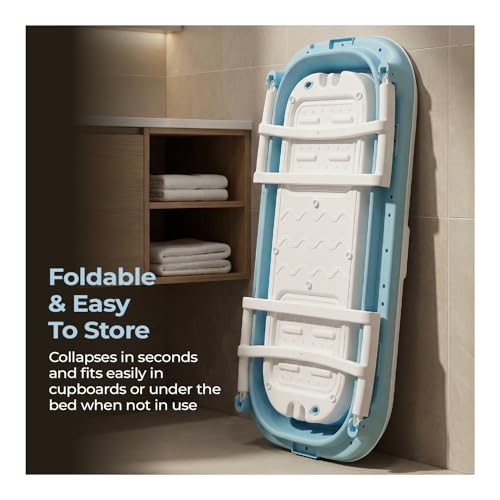 Image of Lifelong Bath Tub for Adults & Kids | Foldable & Large Bathtub for Bathroom with Temperature Meter, Massage Rollers, etc | Ideal for Steam Bath & Spa for Home | Comes with Laptop & iPad Holder
