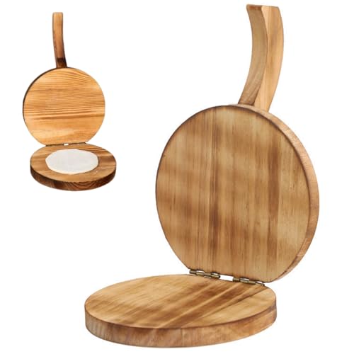 Prensa de tortilla de madera, prensa de tortilla de harina redonda de 5.5 pulgadas, masa que ahorran mano de obra con mango, fabricante reutilizable para madera de cocina,