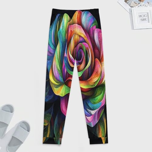 Rose Flower Men's Pajamas Pants Lightweight Sleep Lounge Pant Pjs Bottoms Casual Sleepwear4