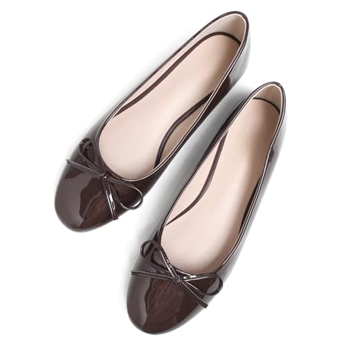 Image of TN TANGNEST Women's Velvet Flats Round Toe Ballet Shoes | Elegant Bowknot Flats Comfortable Casual Slip On Flats for Work