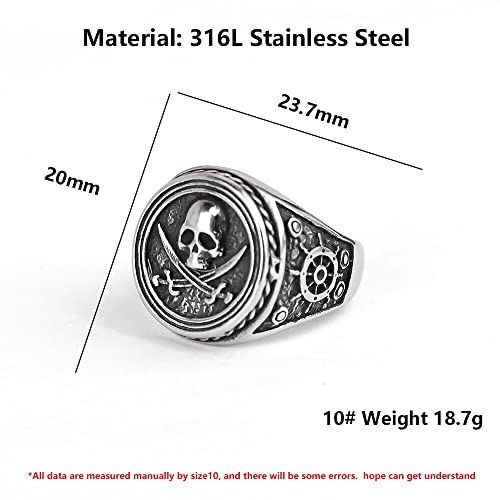 Image of 2023 Skull Ring Cool Evil Death Punk Rock Stainless Steel Rings Aly Style Jewelry