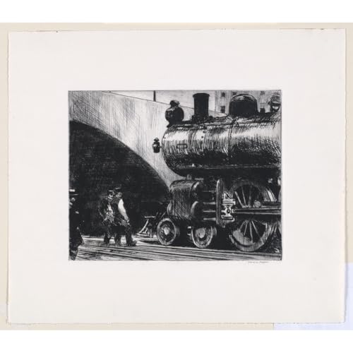 Toile roulée Edward Hopper La locomotive avec couleurs résistantes haute durabilité