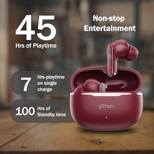 pTron Bassbuds Eon in-Ear TWS Earbuds, 13mm Drivers, 45Hrs Playtime, - Image 5