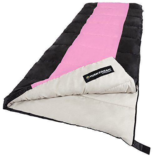 Lightweight Sleeping Bag For Camping - Comfortable Polyester Lining - Otter Tail Sleeping Bag For Adults And Children By Wakeman Outdoors (Pink/Black) #TOP11