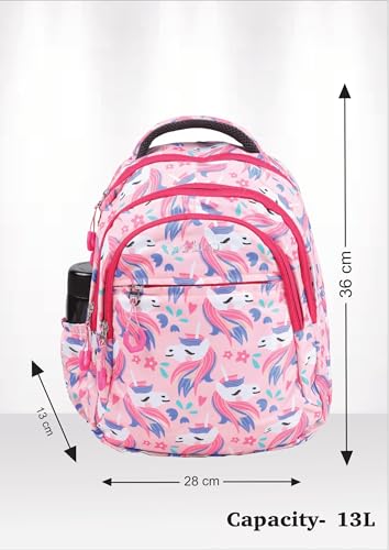 Image of PB Pearlbags Sigma 13L Printed Backpack,3 Compartments,Bottle Holder,Organizer,Premium Fabric,Water Resistant Anti Theft,School Bag for Boys and Girls