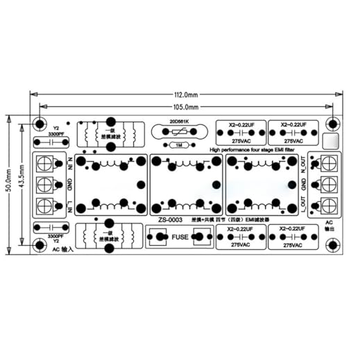Módulo de filtro 220V Duty EMIs para eliminar interferencias de audio 3