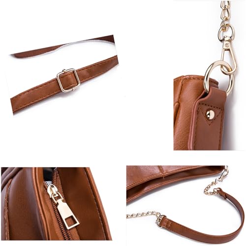 Crossbody Shoulder Handbag Women Small Hobo Tote Bag Casual Satchel for Shopping Travel with 2 Adjustable Straps - Image 4