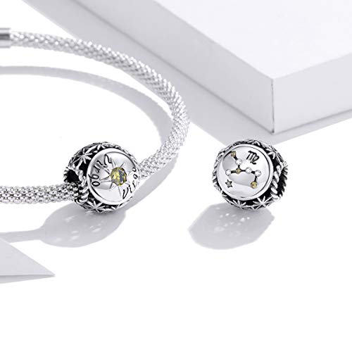 Constellation Charm 925 Sterling Silver Birthstone Anniversary Love Letter Family Christmas DIY Lucky Charm for Pandora Charm Bracelet3