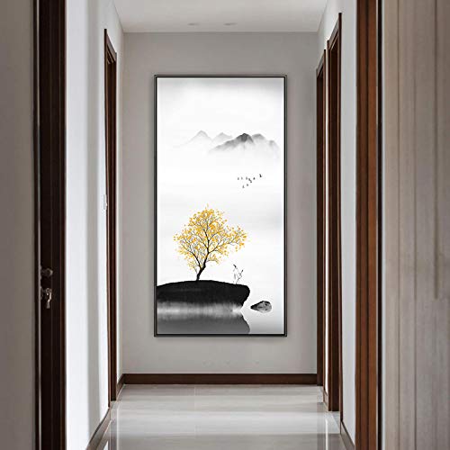 Tableau lotus moderne grand format affiche florale pour grand mur salon