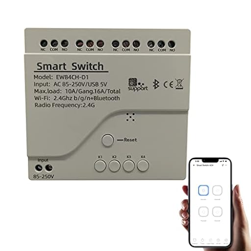 Newgoal Módulo de relé WiFi de 4 canales USB 5V/AC85V-250V interruptor inteligente, compatible con Control Bluetooth, Control remoto de aplicación eWeLink para Alexa Google Home | Ya disponible en tu tienda friki favorita! En mundofriki.es!