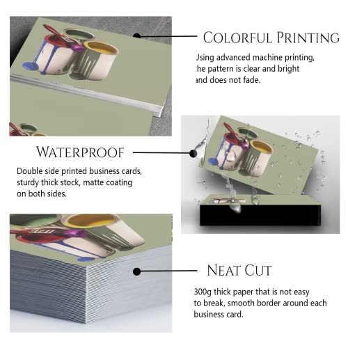 Custom Business Cards Personalized Business Cards for Small Business 300gsm Matte Paper Front & Back Sides Printed 3.5" x 2" - Painting Service Template