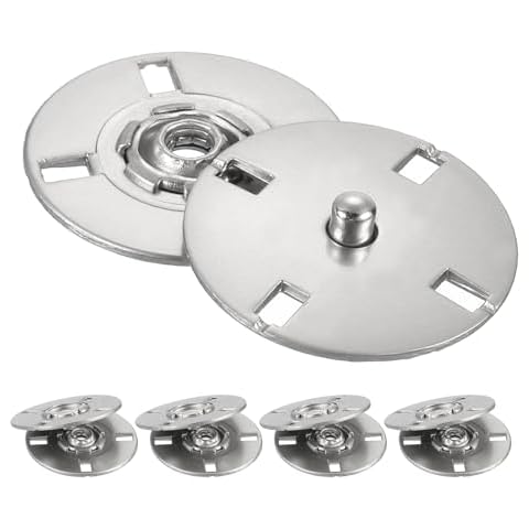 sourcing map 5Pcs Fog Silver Snap Buttons Cover